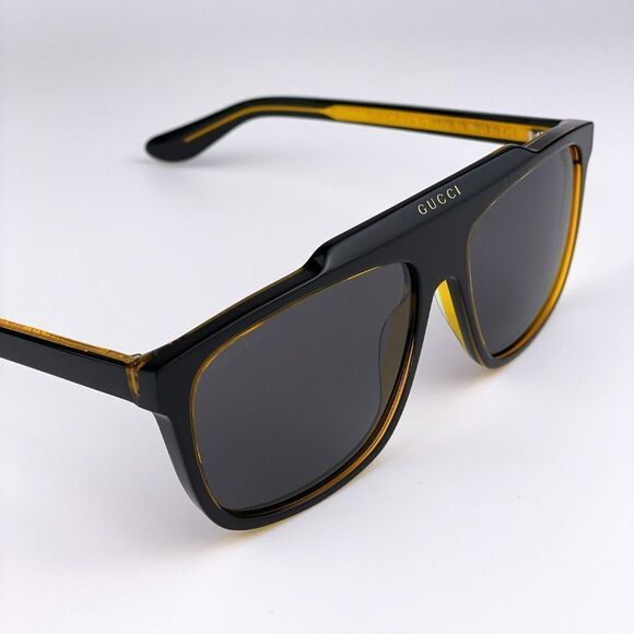 NEW GUCCI GG1039S 001 Black/Yellow Gray Aviator Plastic Men Sunglasses - Picture 8 of 14